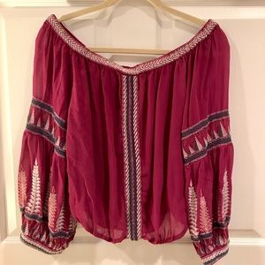 Embroidered Free People Boho Top